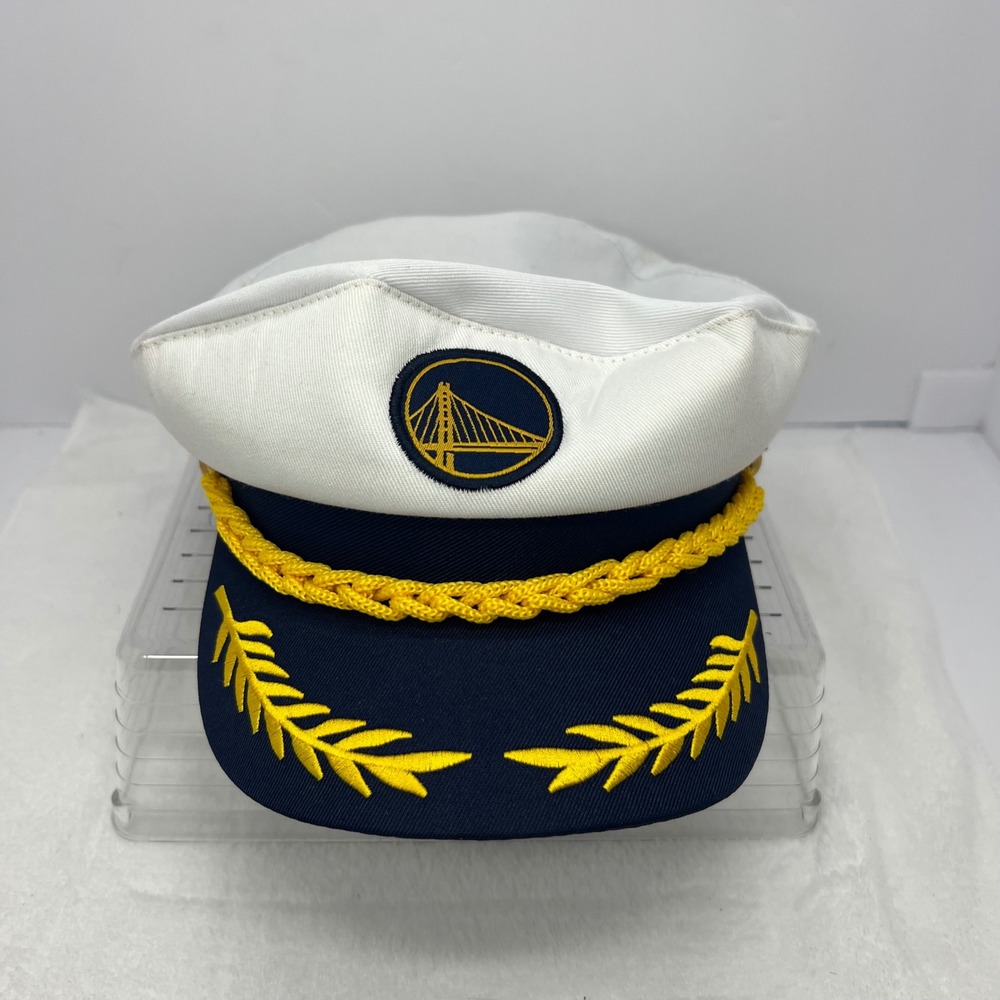 Golden State Warriors Captain Klay Hat OSFA White Navy Kaiser Permanente NBA